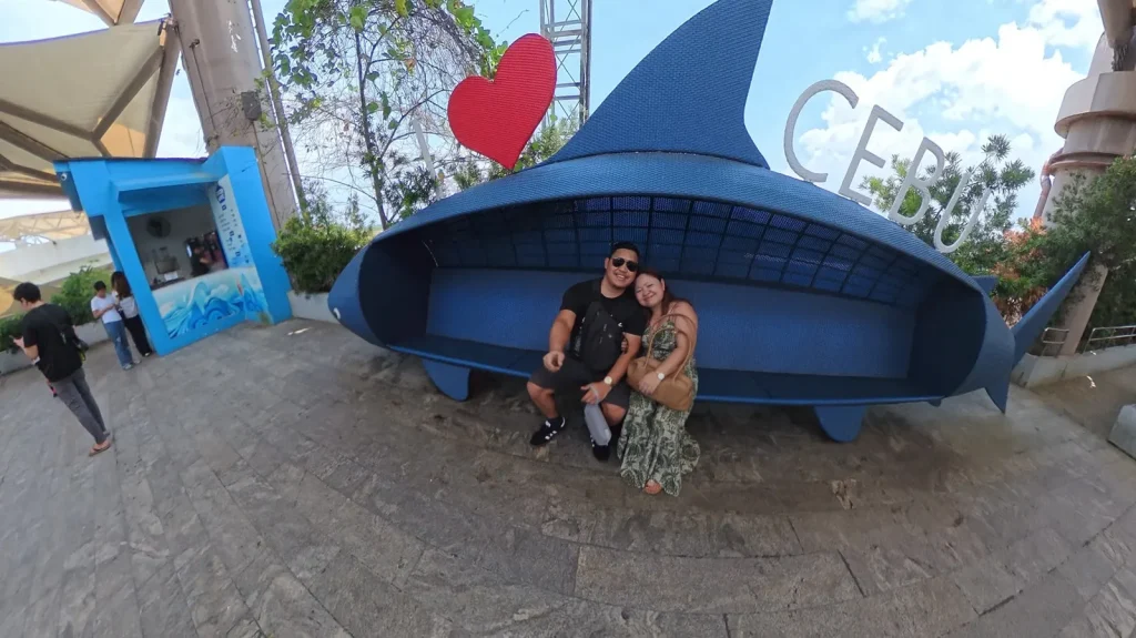 Whale shark bench photo spot at Cebu Ocean Park